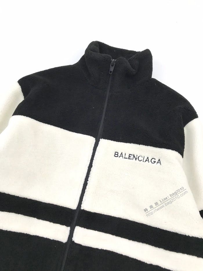 Balenciaga男裝 巴黎世家2020秋冬新款黑白拼色絨外套 男女同款  ydi3554